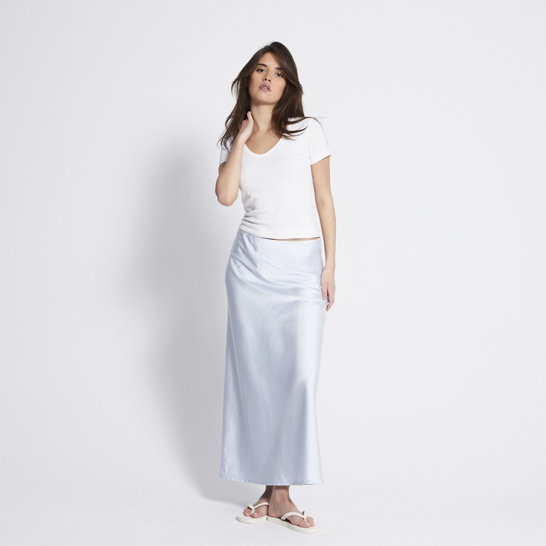 Satin skirt "Corinne" Light blue